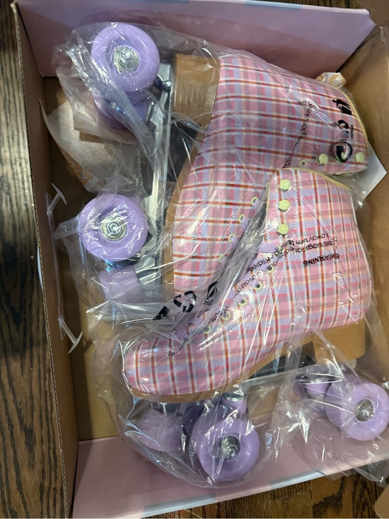 Cosmic skates Other - Women’s pink  Plaid Roller Skates with Lavender Wheels -